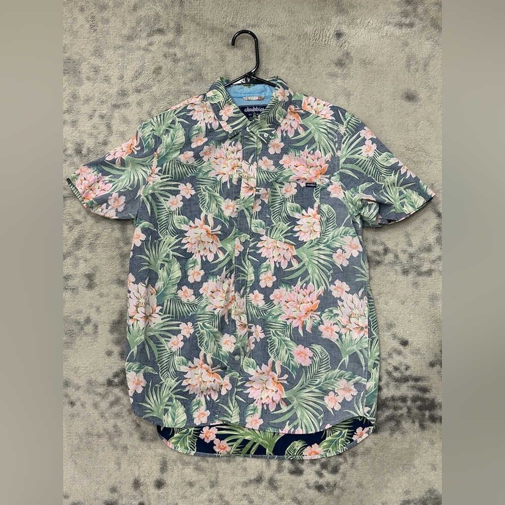 Chubbies Shirt Mens M Floral Casual Button Up Short Sleeve Hawaiian Pocket